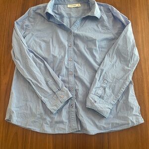 St. John's Bay Light Blue Pinstriped Dress Shirt